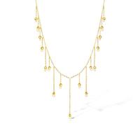 ZHOU LIU FU 24K Solid Gold Y-Necklaces Drop Chain Gold Tassel Pendant Necklace Beaded Ball Long Layered Chains Dainty Wedding Jewelry for Women Bride Mom Birthday Engagement 40+5cm/15.75+2" A0613736