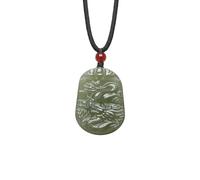 ZHOU LIU FU Green Jade Pendant Necklace for Women, Real Jade Jewelry Accessory Exquisite Green Nephrite Jade Jewelry Dragon Pendant Necklace for Men Teen Girls Boys Lover Gifts