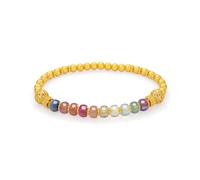 ZHOU LIU FU Sterling Silver Beaded Bracelets Silver Crystal Stretch Bracelet Blessing Silver FengShui Ball Charm Jewelry for Women Her Anniversary Birthday 6.7"/17CM J1916258