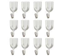 ZHOUBA 12Pcs Self Adhesive Bathroom Kitchen Stick On Wall Door Towel Holder Hook Hanger
