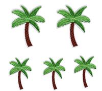 ZHOUBA 5Pcs Coconut Palm Tree Embroidered Patch Iron on Patch DIY Sewing Applique