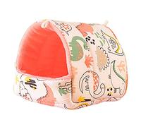 ZHOUBA Rat Hammock,Bunny Bed,Rabbit Hideout,Guinea Pig Nests Warm Cartoon Pattern Pet Hideout for Small Animal Hamster Squirrel,Gift Dinosaur B M