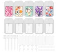 ZhouBoat 10 Pack Sublimation Blanks Card Perfume Spray Bottle 45 ml Mini Portable Sprayer Bottle with Funnel Perfume Dispenser 10 PCS Double-Sided Sublimation Aluminum Sheets for Travel, White