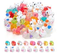 ZhouBoat Luminous Mini Resin Animals, 60 Pcs Mini Cow Figurines Glow in The Dark Tiny Resin Animals Miniature Cows for Landscape Dollhouse Aquarium Potted Fairy Garden DIY Decor
