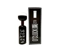 Zhouchou It's Wine O'Clock - Wine Bottle Shaped Glass Novelty Gift - Fits a Whole 750ml Bottle of Wine!!!! (1)