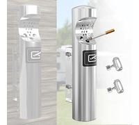 ZhouDaShu Cigarette Ashtray for Outside,Cigarette Disposal Outdoor,Wall Mounted Outside Cigarette Butt Receptacle,Commercial Outdoor Cigarette Butt Container,Smokers Outpost for Patio-Stainless Steel