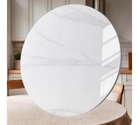 Zhoudong 24" Round Sintered Stone Turntable, Multipurpose Dining Table Rotating Plate 360° Smooth Spin, Tabletop Heavy Duty Serving Plate 36" 40", Marble Texture(Bright white,32"/80cm)