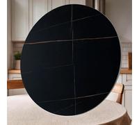 Zhoudong 24" Round Sintered Stone Turntable, Multipurpose Dining Table Rotating Plate 360° Smooth Spin, Tabletop Heavy Duty Serving Plate 36" 40", Marble Texture(Black gold,32"/80cm)