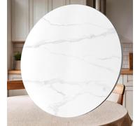 Zhoudong 24" Round Sintered Stone Turntable, Multipurpose Dining Table Rotating Plate 360° Smooth Spin, Tabletop Heavy Duty Serving Plate 36" 40", Marble Texture(Matte white,24"/60cm)