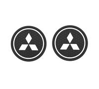 ZHOUFUDA 2 pcs Car Cup Holder Coaster for Mitsubishi L200 EVO Grandis Fortls Colt i-MiEV Eclipse Attrage, Car Insulation Cup Mats, Waterproof Non-Slip Car Cup Holder Insert with Logo,B