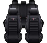 ZHOUFUDA 5 Seats Leather Car Covers Seat for Kia Rio 2017-2023, Premium PU Leather Automotive Front and Back Seat Protectors Anti-Slip Waterproof Seat Covers,BLACK