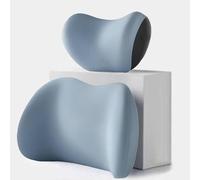 ZHOUFUDA Car Headrest Lumbar Support Cushion for Citroen C4 Cactus (2014+), Adjustable Ergonomic Car Lumbar Support Pillow and Car Neck Pillow Kit Neck Back Pain Relief,A BLUE