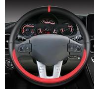 ZHOUFUDA Car Steering Wheel Cover Leather for Skoda Scala 2019-2024, Sport Style Anti-Slip and Breathable Car Steering Wheel Cover Stylish Car Interior Accessory,A RED-O-STYLE