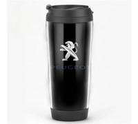 ZHOUFUDA Insulated Coffee Cup with Leakproof Lid for Peugeot 301 2012-2017, Stainless Steel Non-Slip Insulation Protection Portable Reusable Cup Drink Coffee Water,black