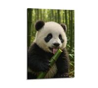 ZHOUKEG Baby Panda Hugging Bamboo in Bamboo Forest Artistic Wall Mural Modern Hanging Decor Poster24x36inch(60x90cm)