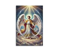 ZHOUKEG Religious Icon of Angel Blowing The Trumpet Artistic Wall Mural Modern Hanging Decor Poster16x24inch(40x60cm)