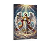 ZHOUKEG Religious Icon of Angel Blowing The Trumpet Artistic Wall Mural Modern Hanging Decor Poster12x18inch(30x45cm)