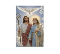 ZHOUKEG Religious Image of Holy Trinity’s Blessing Artistic Wall Mural Modern Hanging Decor Poster08x12inch(20x30cm)