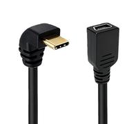 ZhouLinMou Mini USB to Type C Cable, 90 Degree USB 3.1 Type C Male to Mini USB Female Adapter, Compatible with MacBook, Chromebook, Pixel, Digital Cameras, HERO, HD, Syncing Charging Devices (Black)
