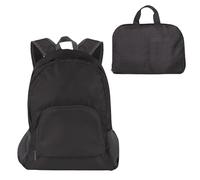 ZhouLinMou Small Foldable Fishing Backpack, Ultra Lightweight Waterproof Packable Daypack for Hiking Camping Travel, Compact Rucksack with Adjustable Straps for Men & Women (Black, 16.54in)