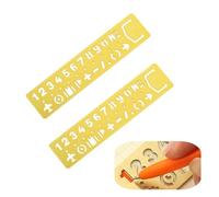 Zhouocea 2 Packs Vintage Metal Bookmark, Brass Drawing Ruler Painting Stencils, Alphabets Stencils and Number Stencils Template Ruler Unique Book Marks Accessories for Drawing Bookmarks Letter