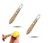 Zhouocea 2 PCS Channel Knife Professional Lemon Peeler Lemon Zester Tool Wood & Stainless Steel Citrus Peeler for Kitchen Bar Restaurant