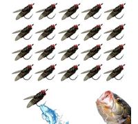 Zhouocea 20 PCS Bionic Fly Fishing Bait Professional Gear Fly Lures Bionic Flies Lure Hook Soft Bait Add Fish Attractant Fishing Gear