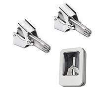 Zhouocea 2Sets of Nose Hair Removers Manual Nose Hair Shavers Portable Nose Hair Trimmers Stainless Steel Nose Trimmers with Cleaning Brush and Storage Box for Man Women