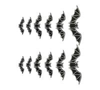 Zhoushen Set of 12 Glowing in Dark Bat Shape Wall Sticker Halloween Decoration PVC Luminously Decal Clings Party Supplies Glowing Bat Wall Stickers