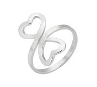 ZHOUSUFEN Luxury Double Heart Rings for Women Fashion Adjustable Open Rings Engagement Jewelry Fashion Wedding Accessory