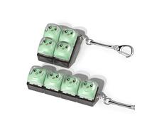 Zhouwang 2 Pack Keyboard Fidget Toy - Clicky Fidget Toys for Adults,Stress Relief Fidget Clicker Keychain,Travel - Ideal Stress-Relief Gift(Light Green+Black)