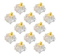Zhouwang Crystal Yellow Switch Mechanical Keyboard Replacement,3 Pin Linear/Accurate Typing/Dustproof/RGB Transparent Gaming Keyboard Switches(36Pcs)