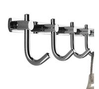 ZHOUXIAO Brass Chrome Coat Rack Wall Mounted with Hooks, Modern Heavy Duty Coat Hook Rail, Robe and Towel Hooks Rack for Bathroom, Entryway, Mudroom, Hats 4hook