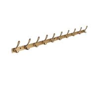 ZHOUXIAO Brass Coat Rack Wall Mounted with Double Hooks, Modern Heavy Duty Coat Hook Rail, Robe and Towel Hooks Rack for Bathroom, Entryway, Mudroom, Hats 10hook