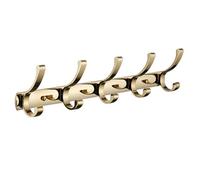 ZHOUXIAO Brass Coat Rack Wall Mounted with Hooks, Modern Heavy Duty Coat Hook Rail, Robe and Towel Hooks Rack for Bathroom, Entryway, Mudroom, Hats 5hook