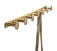 ZHOUXIAO Retro Brass Coat Rack Wall Mounted with Hooks, Brushed Nickel Heavy Duty Coat Hook Rail, Robe and Towel Hooks Rack for Bathroom, Entryway, Mudroom, Hats 9hook