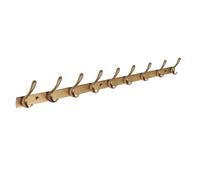 ZHOUXIAO Retro Brass Coat Rack Wall Mounted with Hooks, Brushed Nickel Heavy Duty Coat Hook Rail, Robe and Towel Hooks Rack for Bathroom, Entryway, Mudroom, Hats 9hook