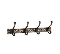 ZHOUXIAO Vintage Metal Coat Rack Wall Mounted with Hooks, Antique Heavy Duty Coat Hook Rail, Hat Robe and Towel Hooks Rack for Bathroom, Entryway, Mudroom 4hook