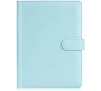 ZHOUXYFDC Loose-Leaf Handbook A5/A6 Budget Binder Planner Notebook Cover PU Loose-leaf Handbook 6 Holes Binder Diary Agenda Paper Cover(Blue,A6)