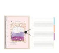 ZHOUXYFDC Loose-Leaf Handbook Art Little Fresh Loose Leaf Removable Notebook Stationery Notebook Office Supplies(E Horizontal line,A4)