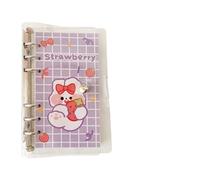 ZHOUXYFDC Loose-Leaf Handbook Hand Account Loose-leaf Notebook Set Girl Heart Detachable Coil Book Notepads Stationery(Strawberry Rabbit)