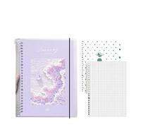 ZHOUXYFDC Loose-Leaf Handbook Loose-leaf Book Removable Simple B5 Grid Notebook Retro Literary Notebook Office Stationery(F grid)