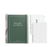 ZHOUXYFDC Loose-Leaf Handbook Loose-leaf Book Removable Simple B5 Grid Notebook Retro Literary Notebook Office Stationery(D grid)