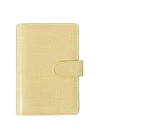 ZHOUXYFDC Loose-Leaf Handbook Loose-leaf Notebook Cover Stationery Hand Ledger Notebook Planner PU Leather Case For Noteook Binder Journal Binder(Yellow,A5)