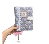 ZHOUXYFDC Loose-Leaf Handbook Lovely Girl Loose-leaf Set Book Diary Rose Hand Tent Book Cloth Art Lace Edge Notebook(B,A5)