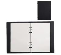 ZHOUXYFDC Loose-Leaf Handbook Office PU Writing Leather Card Notepad Black Minimalist Paper Leaf Inner Page Business Hand Notebook Account Loose(White Blank page)