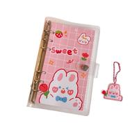 ZHOUXYFDC Loose-Leaf Handbook Spiral Binder Notebook Grid Horizontal Lines Inner Core Aesthetic Agenda Planner Organizer Note Book Journals(Flower Rabbit)