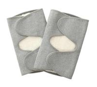 ZHOUXYFDC Protective Knee Pads 2pcs Winter Outdoor Sports Warm Lengthened Knee Pads Protector Protective Elastic Wool Thermal Plush Kneepad Kneecap Kneelet(Light Grey,M)