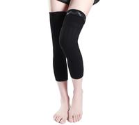 ZHOUXYFDC Protective Knee Pads 2PCS Winter Warm Wool Cashmere Leg Warmers Sleeves Thick Fleece Lined Knee Pads Brace Support Guard Protector Long Thermal Wraps(Black-Non slip,XXL)