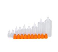 ZHOUXYFDC Squeeze Bottle 10Pcs 3ml 5ml 10ml 15ml 20ml 30ml 50ml 100ml 120ml Plastic Squeeze Dropper Bottle Removable Cap Liquid Filling Containers(Orange,10ml)